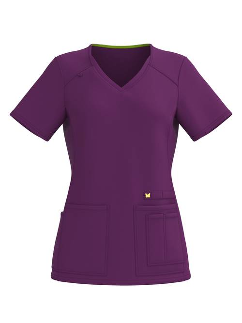 4 way stretch women scrub set v neck pocket pants 3371