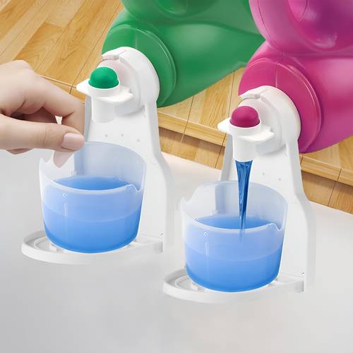 2 pcs laundry detergent cup holder detergent drip catcher laundry dispenser for liquid detergent mess or leak keep washer dryer and laundry floor clean and organize fit for most size bottles racks