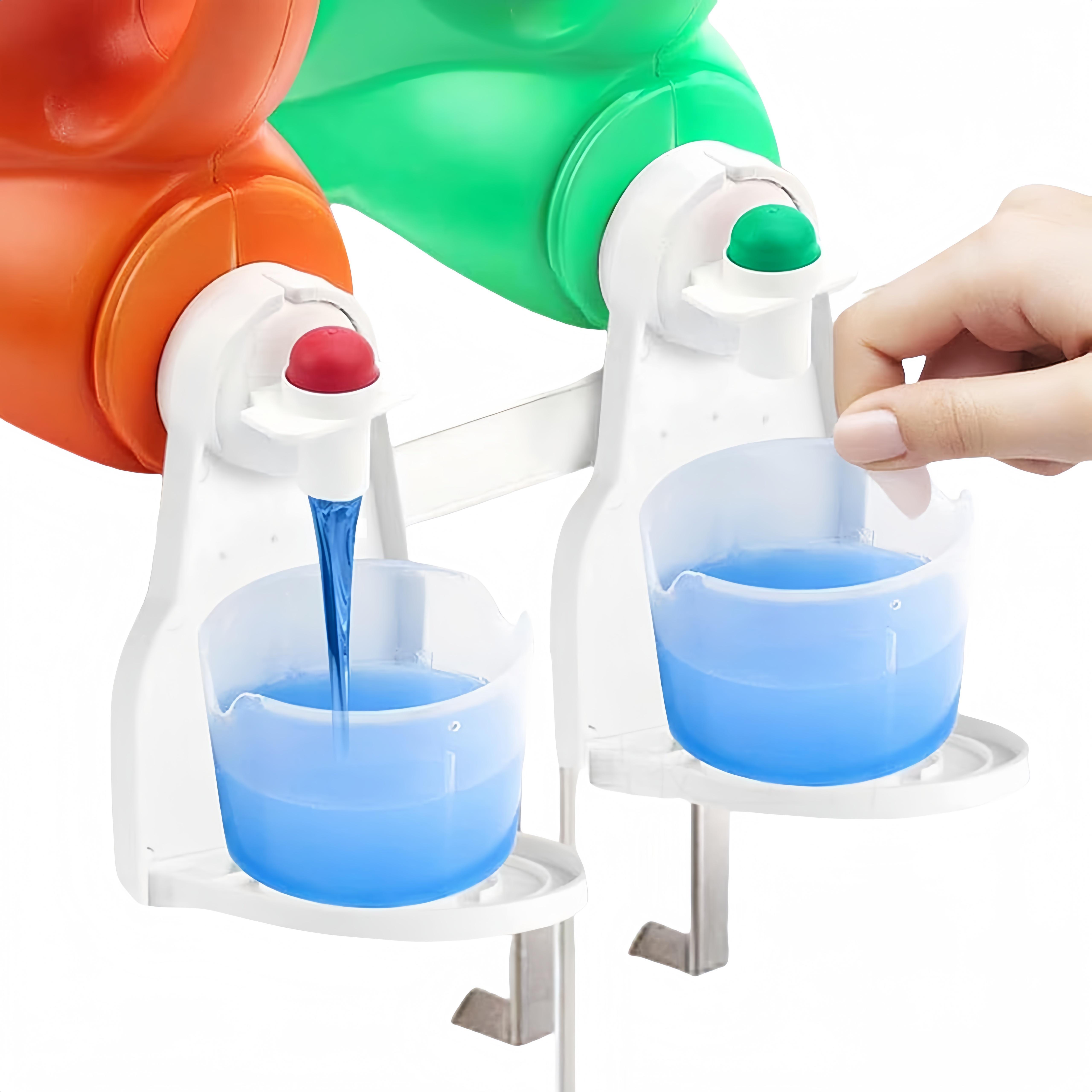 2 pcs laundry detergent cup holder detergent drip catcher laundry dispenser for liquid detergent   mess or leak keep washer dryer and laundry floor clean and organize fit for most size bottles racks