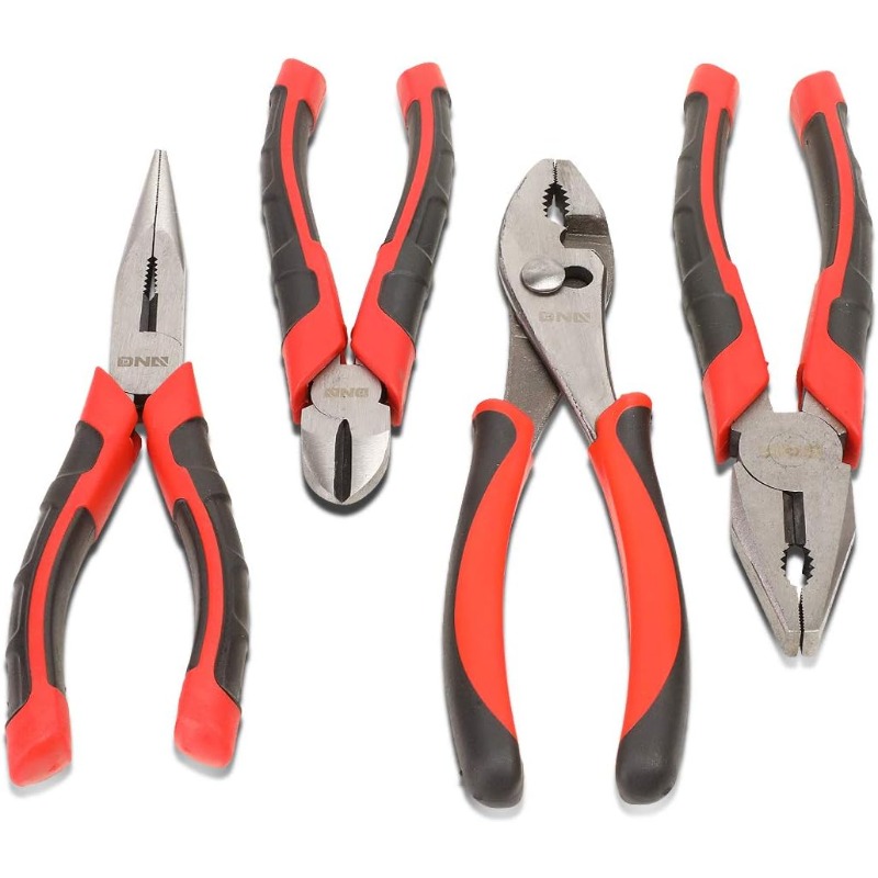 TEMU 4 Piece Pliers Set, Durable Jaws Linesman Pliers W/ Teeth, Hot- Joint, Chrome Vanadium Steel