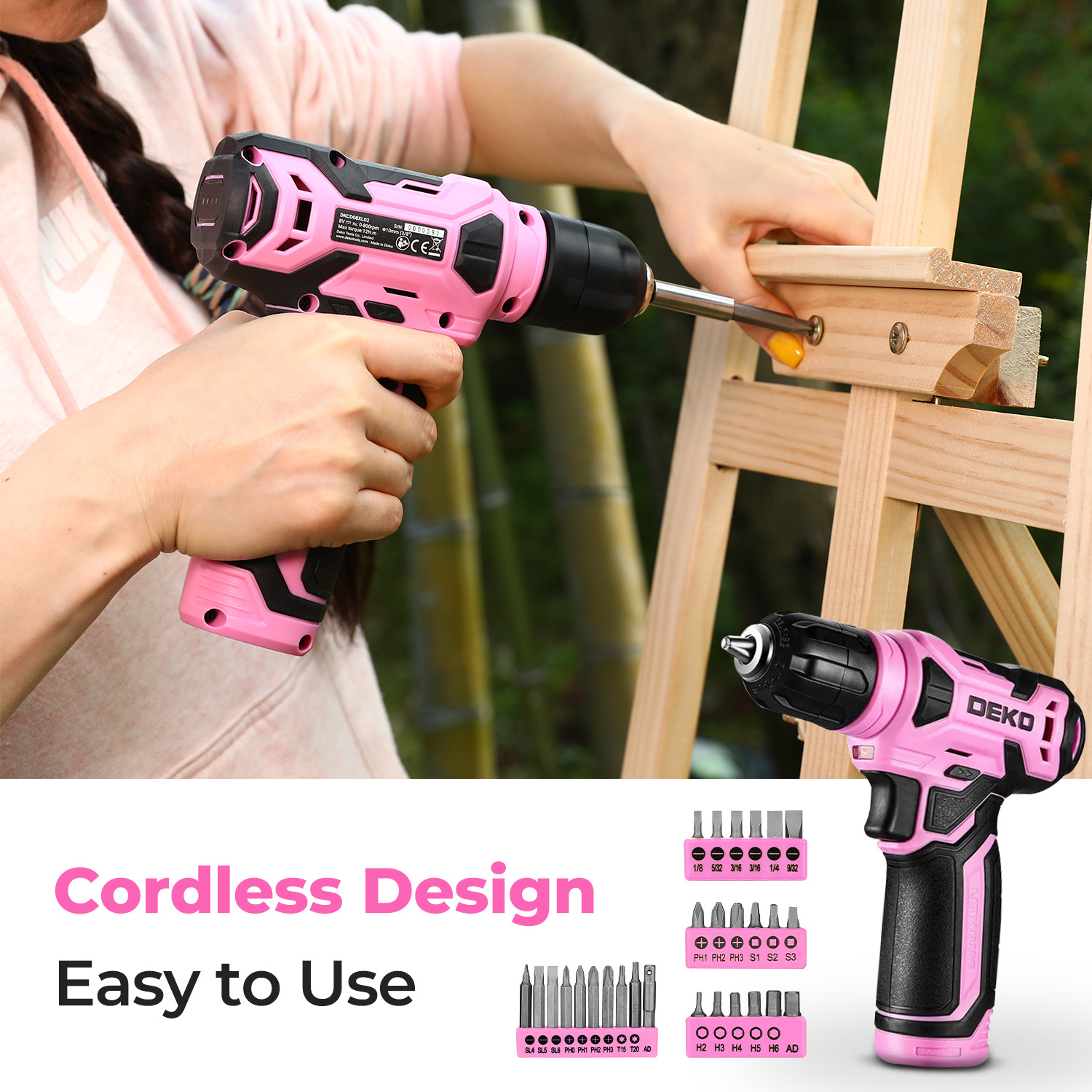 119PCS Power Tool Box Set With 8V Cordless Drill / Driver, Hammer, Wrench, Screwdriver and Utility Knife | All in One Hand Tools kit | Household Tool Set | Electric Drill Tool Kit | for Garden, DIY, Home Repairs | Gifts For Men / Women | Christmas Gift 8 119PCS Power Tool Box Set With 8V Cordless Drill / Driver, Hammer, Wrench, Screwdriver and Utility Knife | All in One Hand Tools kit | Household Tool Set | Electric Drill Tool Kit | for Garden, DIY, Home Repairs | Gifts For Men / Women | Christmas Gift - Image 8