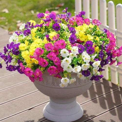 26 silk pink authentic uv durable growing flowers for outdoor decoration colored lily pots for yards window frames vibrant bouquets porch decoration