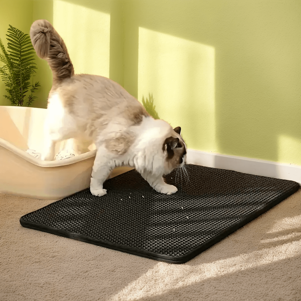TEMU 1 Pcs Large Cat Litter Mat-double-layer Eva Material, Washable Anti-slip Design, Sand Control, Anti-falling Sand For Area- Home, Cat Owners, And Pet Lovers
