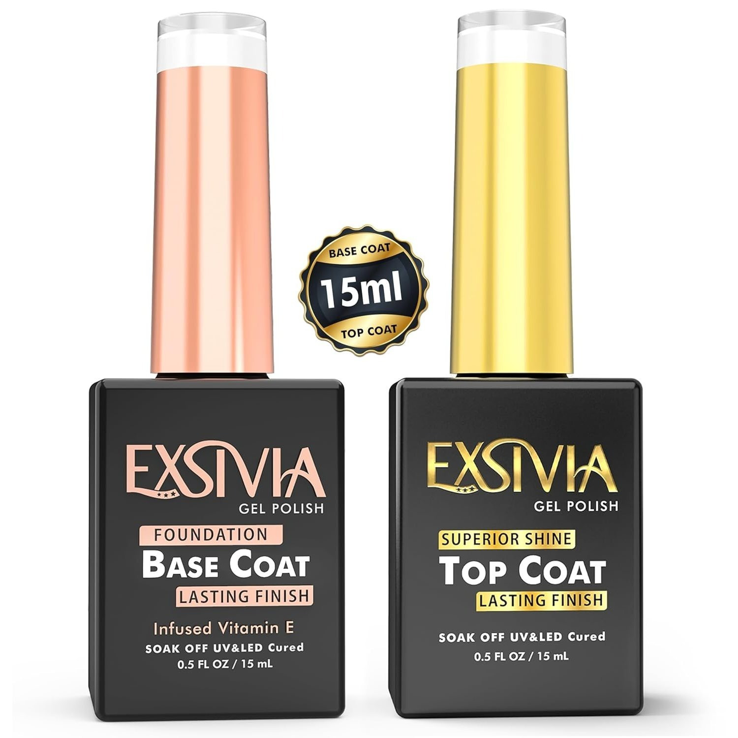 TEMU Vitamin E Infused Base And Nail Gel Strengthener, High Endless , No Wipe, Chip Resistant, Nail Gel Polish Base And , Soak Off Led Uv Lamp Manicure Kit, 15ml