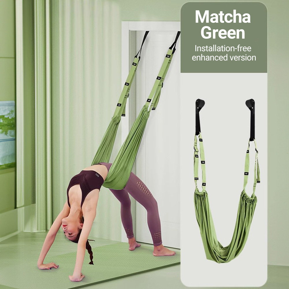 TEMU 1 Aerial Yoga Rope - Door Stretch Strap For Inversions, Backbends, Leg Opening And Hip Opening - Medium Resistance Polyester Fitness Equipment For Home Gym And Outdoor Use, Gym Accessories