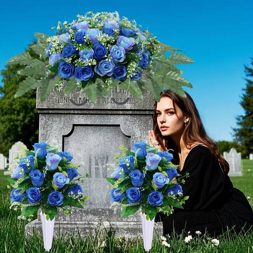 21 cemetery floral decorations for memorials funeral roses and bouquets of roses with vases suitable for outdoor cemetery memorials