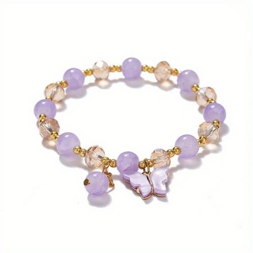 elegant and piece transparent crack glass bead bracelet charm womens accessories in multiple colors