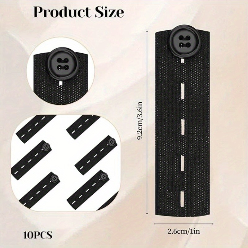 2pcs Button Extender for Jeans, Adjustable Pants Button Extender Pregnancy Pants Extender Waist Extenders for Pants for Women Men Waistband Expanders (Black,  )