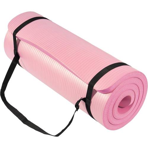 yoga mat 1 inch extra thick high density exercise mat with non slip surface carry strap for men women tear resistant pilates workout mat for home gym floor fitness multiple colors