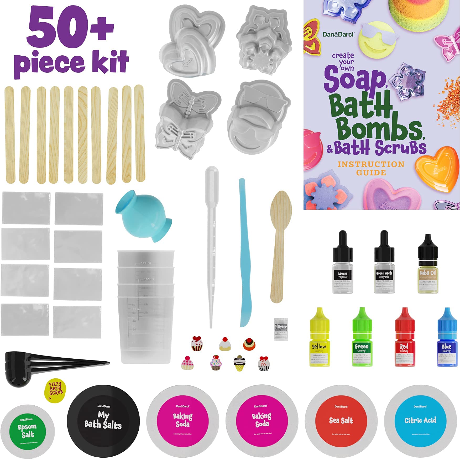 Dan&Darci Soap & Bath Bomb Making Kit for Kids, 3-in-1 Spa Science Kits, Easter Craft Gifts for Girls & Boys Age 6-12 Year Old Girl Crafts: DIY Experiment Toys, Gift for Kid Ages