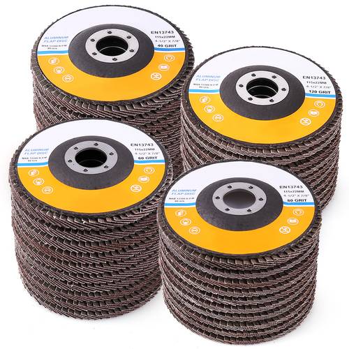 20 pack 4 1 2 flap discs for angle grinder 40 120 grit sanding discs grinding wheels aluminum oxide abrasive
