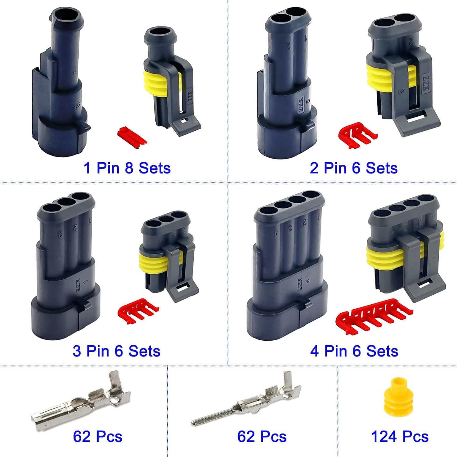 kit de conectores de cableado para coche y moto - juego de conectores rápidos de 1/2/3/ Detalles del producto 2