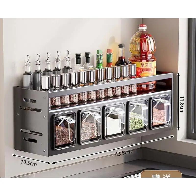 TEMU Seasoning Storage Kitchen Spice Rack Multifunctional Wall-mounted Spice Bottle And Bottle Spice Rack