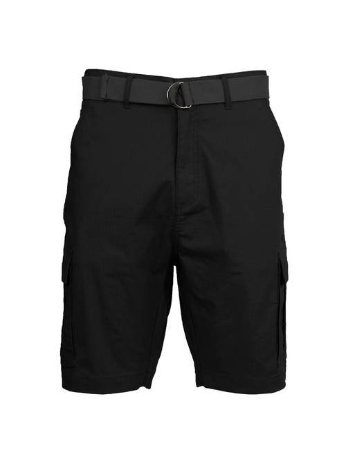 3 pack mens cotton stretch cargo shorts with belt