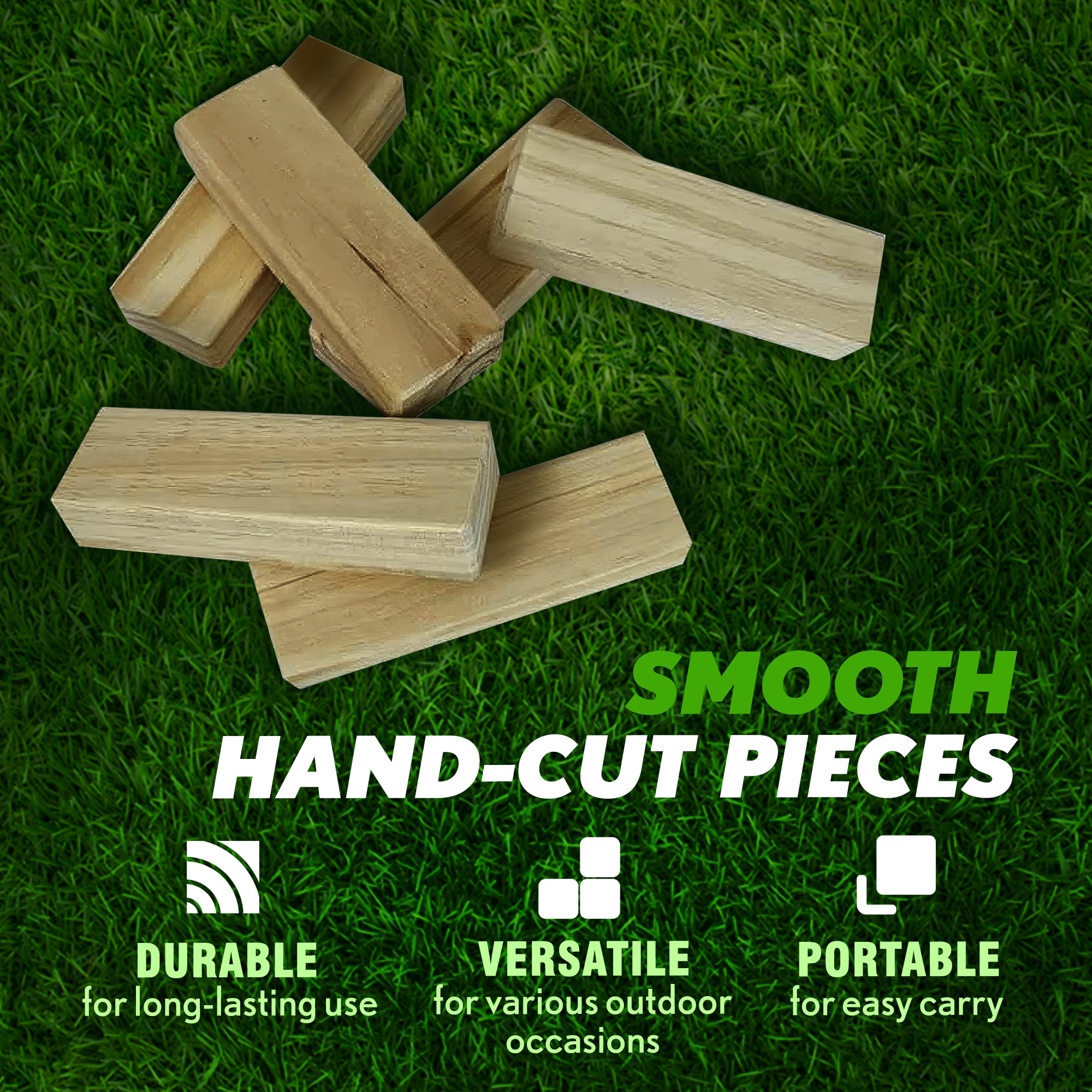 Yard Games Giant Tumbling Timbers Wood Stacking Party Tailgate Backyard Game Indoor Outdoor with Carrying Case for Kids Adults, 30 Inch, Natural