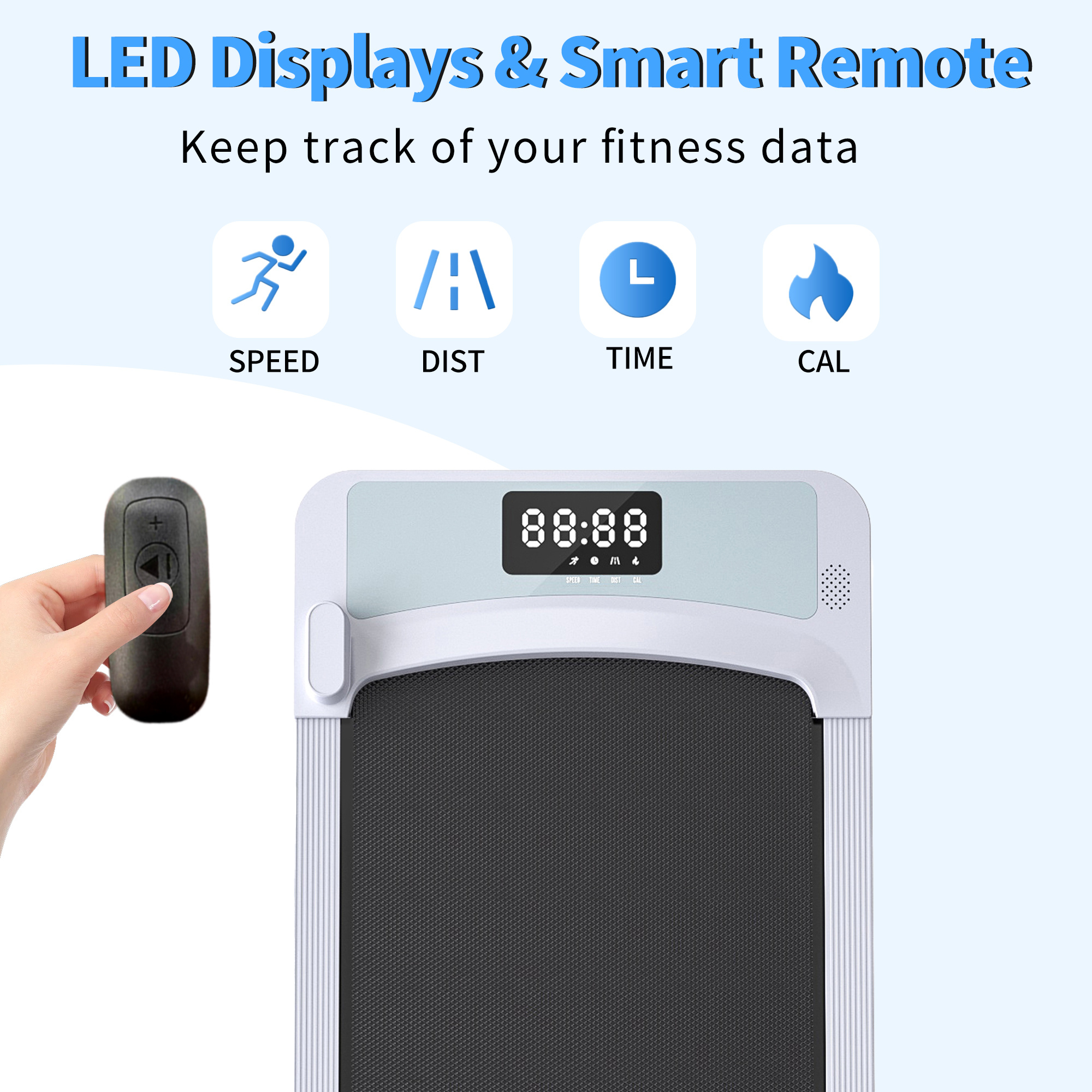 Treadmills, 3 in 1 Portable Treadmill and Walking Pad, with Incline for Home/Office, Remote Control and LED Display