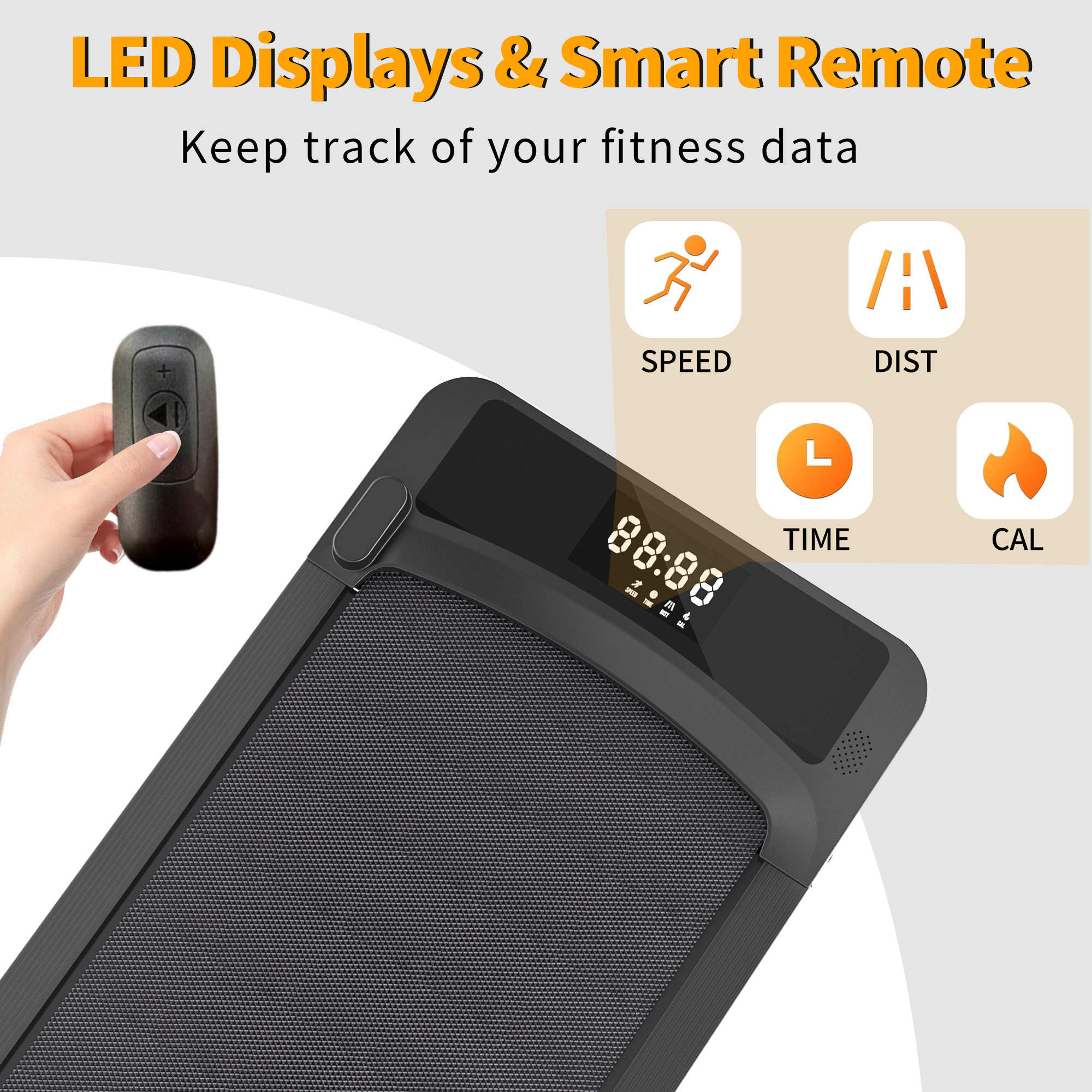 Treadmills, 3 in 1 Portable Treadmill and Walking Pad, with Incline for Home/Office, Remote Control and LED Display