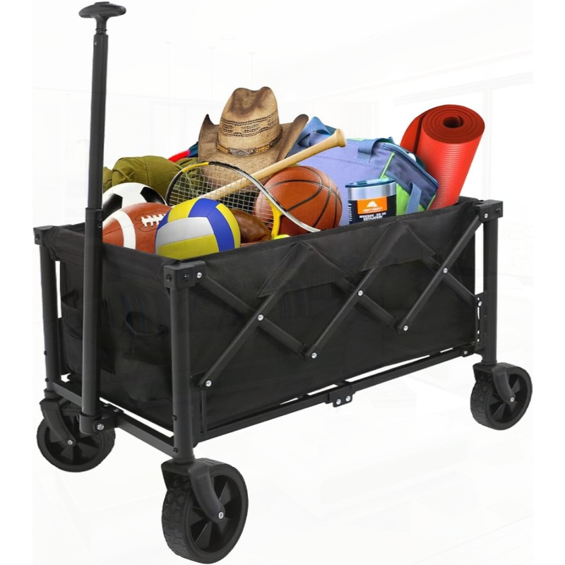 Brandon-Super Collapsible Wagon Cart - 280lb Capacity With Jumbo Wheels For Beach & Camping
