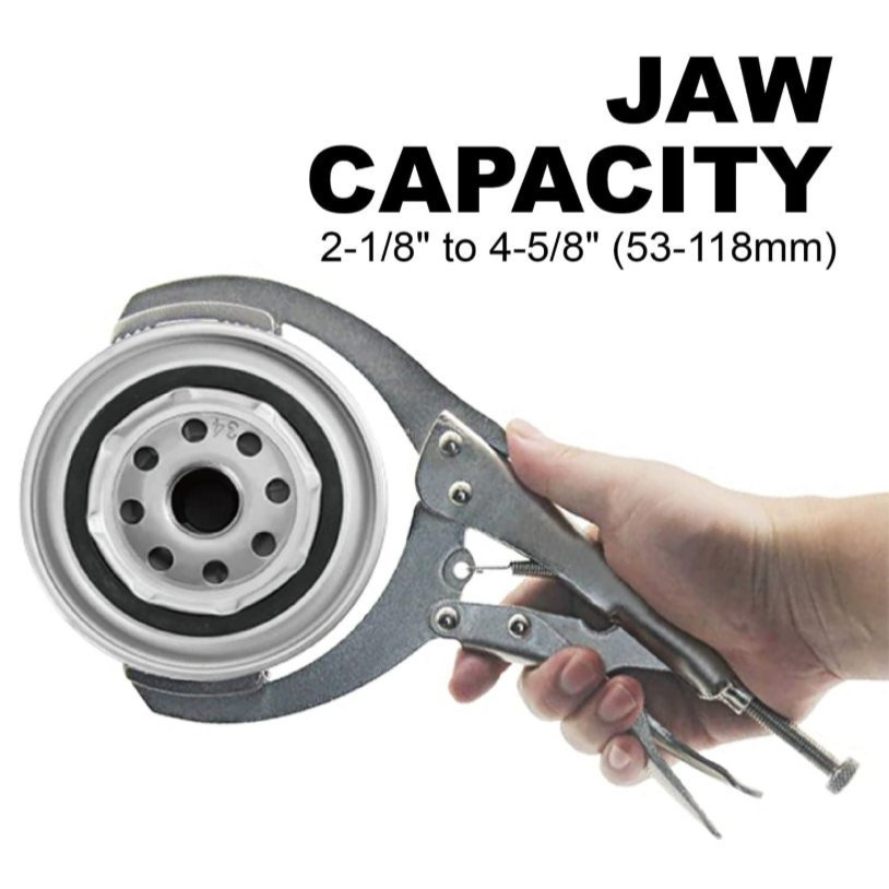 TEMU 9.5 Inch Locking Oil Filter Wrench - Heavy-duty Alloy Steel Adjustable Design, Non-slip Teeth For Car/truck/equipment Filters, -resistant Removal Tool With Secure Hold