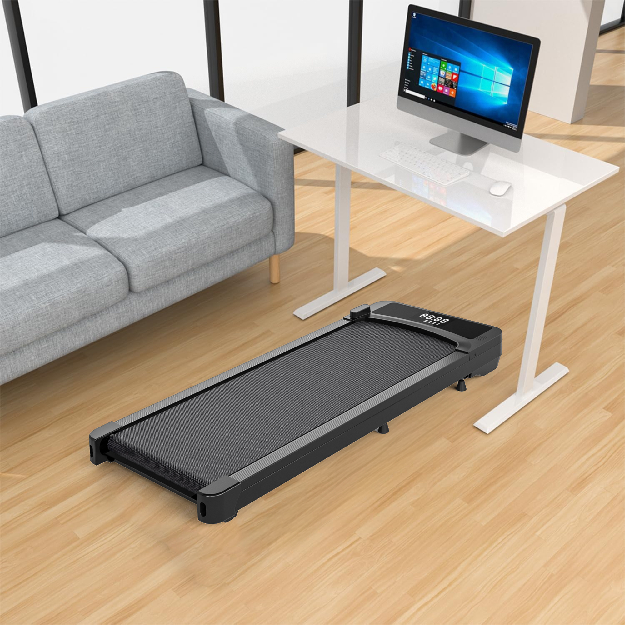 Treadmills, 3 in 1 Portable Treadmill and Walking Pad, with Incline for Home/Office, Remote Control and LED Display