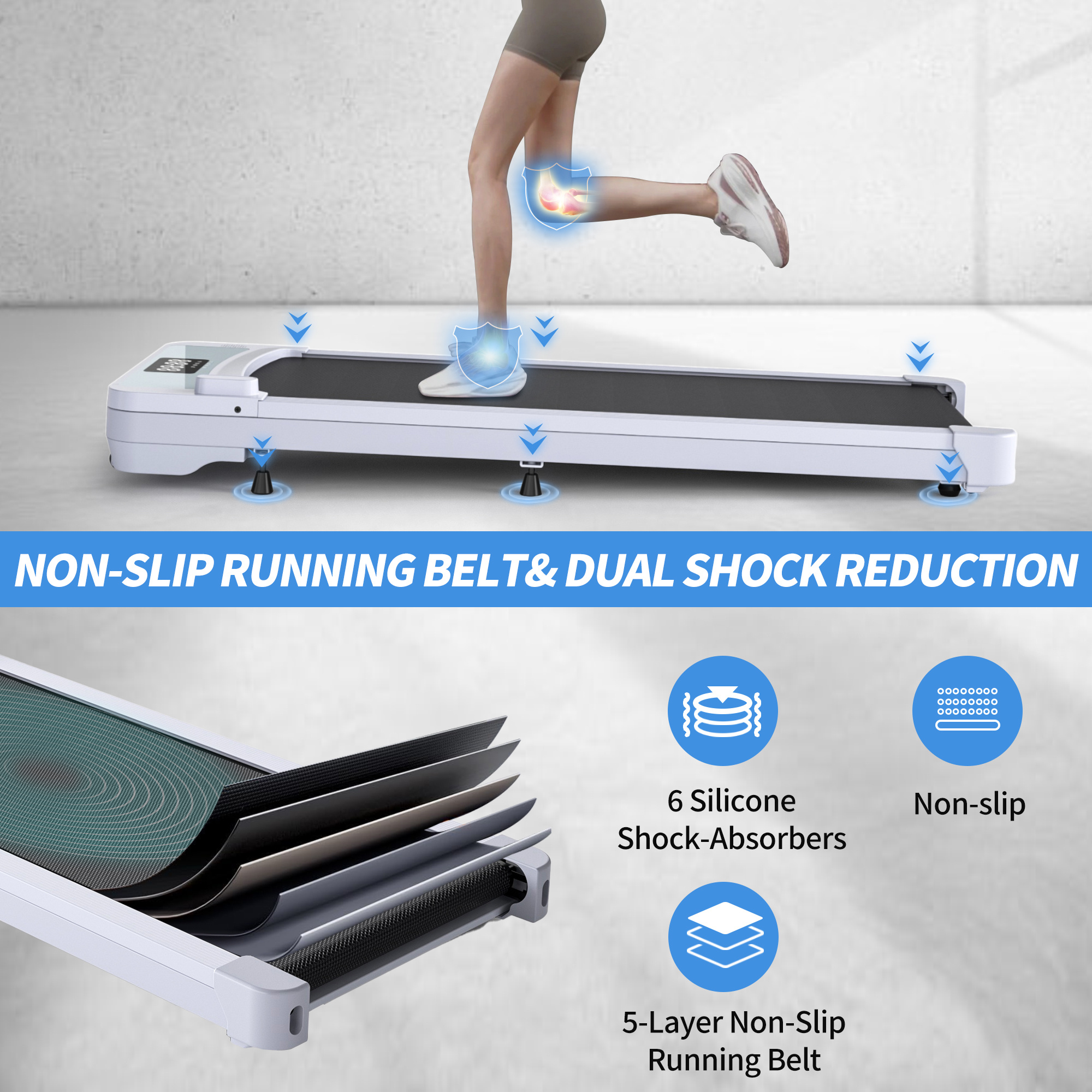 Treadmills, 3 in 1 Portable Treadmill and Walking Pad, with Incline for Home/Office, Remote Control and LED Display