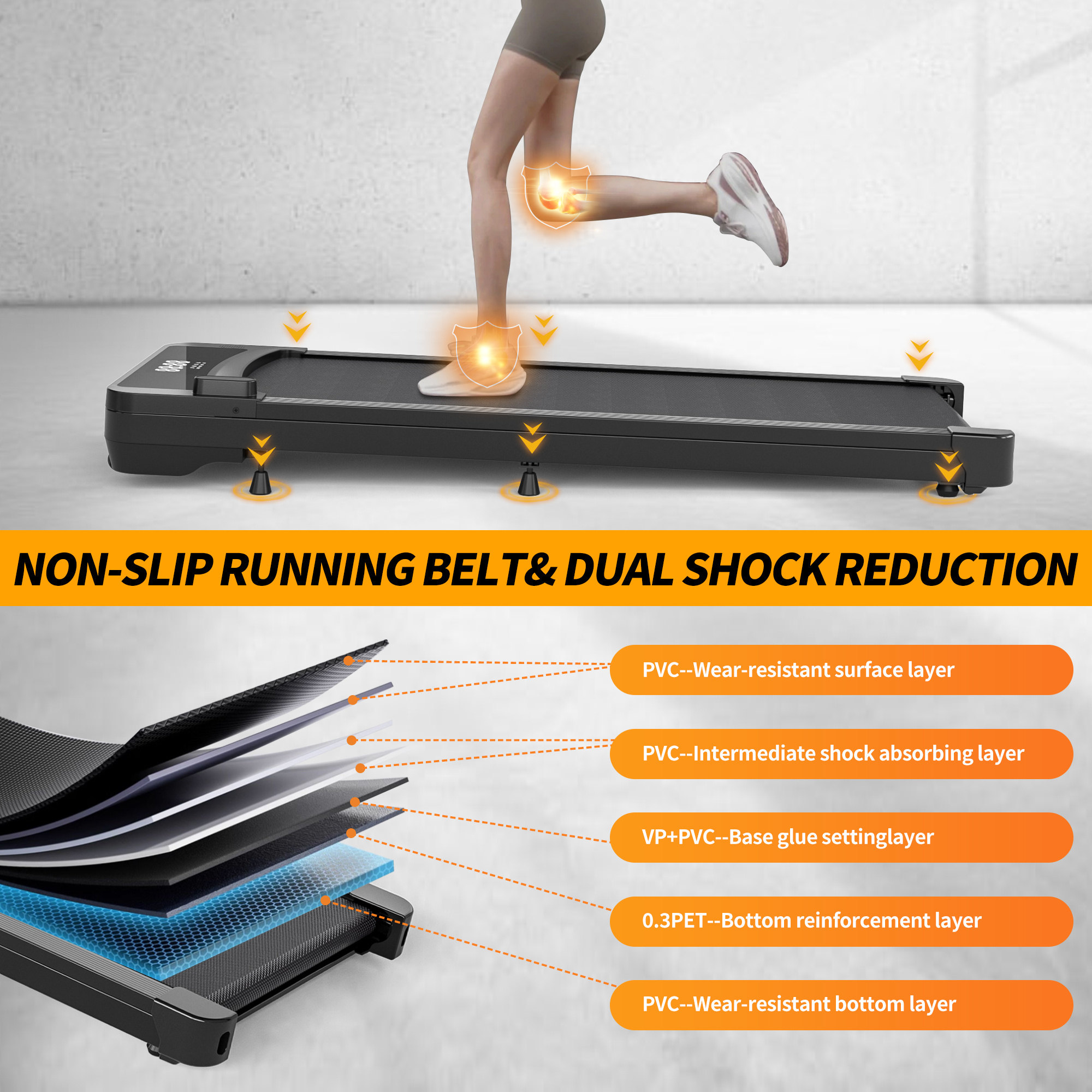 Treadmills, 3 in 1 Portable Treadmill and Walking Pad, with Incline for Home/Office, Remote Control and LED Display