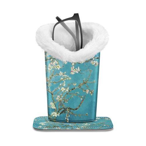 plush lined eyeglasses holder protective glasses holder stand case anti scratch glasses storage organizer for desk nightstand office