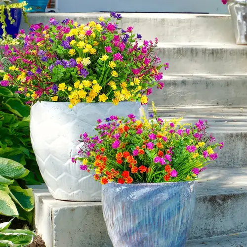 22 outdoor plants flowers shrubs false plants uv resistant spring summer garden patio windows tables kitchen home decoration
