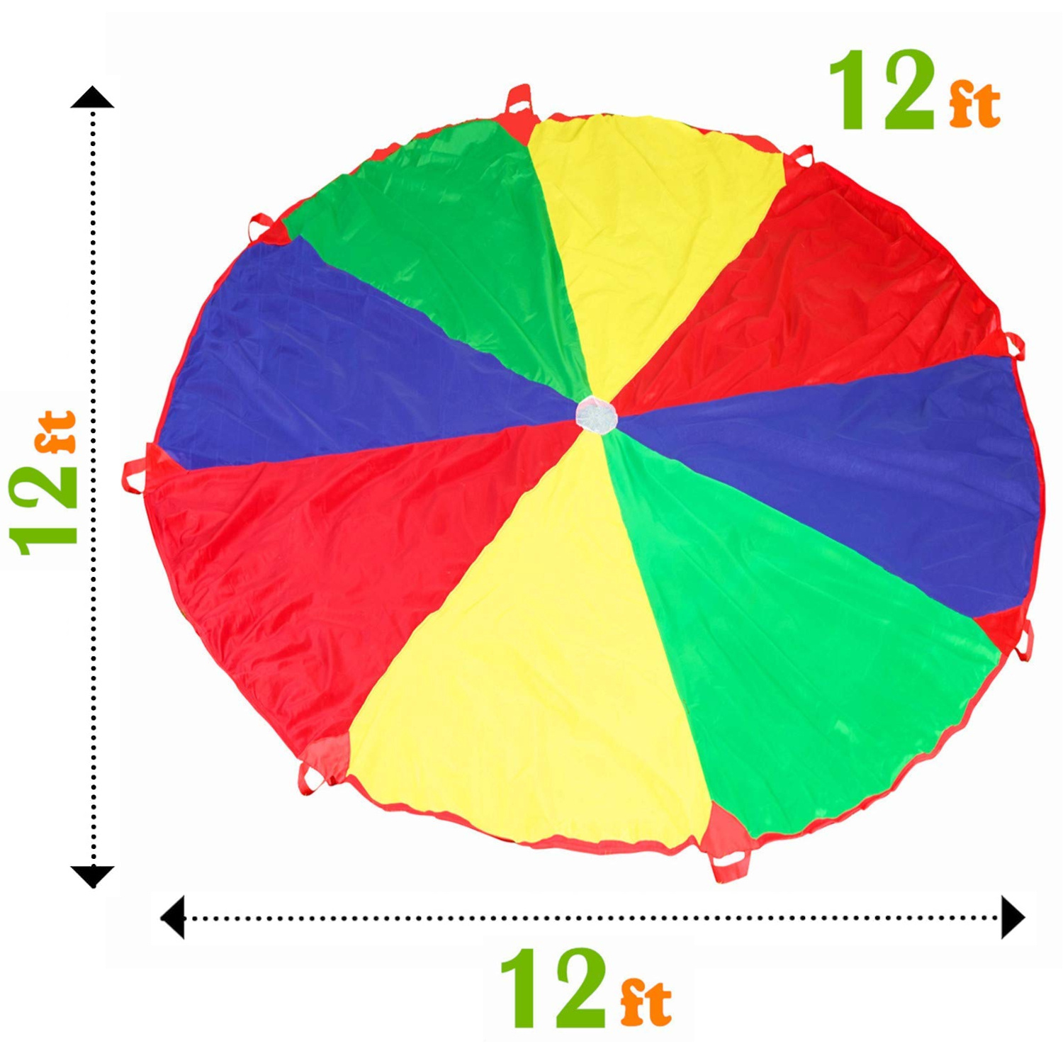 TEMU Rainbow Parachute Play Parachute Canopy Wind Tent With 6 Handles, Portable & Durable Equipment For Gym Skill Practice