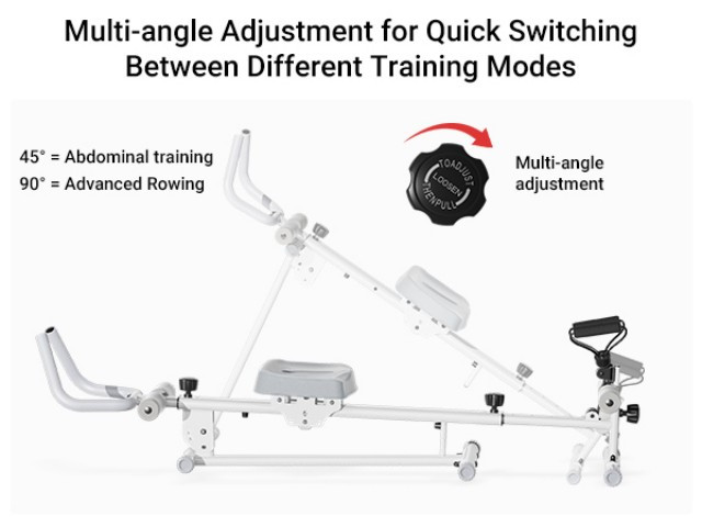 UMAY Rowing Machine for Home Foldable & Easy Set Up, 4 in 1 Multi-Function Rowing Machine with Adjustable Height Level, Machine 300 lbs Capacity, Adjustable Tension