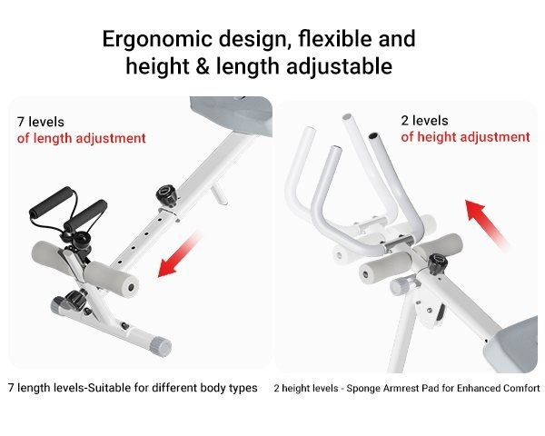 UMAY Rowing Machine for Home Foldable & Easy Set Up, 4 in 1 Multi-Function Rowing Machine with Adjustable Height Level, Machine 300 lbs Capacity, Adjustable Tension