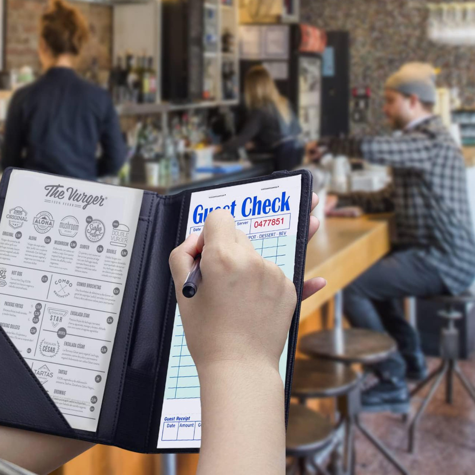 TEMU 50 Sheets Per Book - 10 Books, Menus, Blue Ordering Paper For Restaurants, Cafes And Food Outlets Notebook