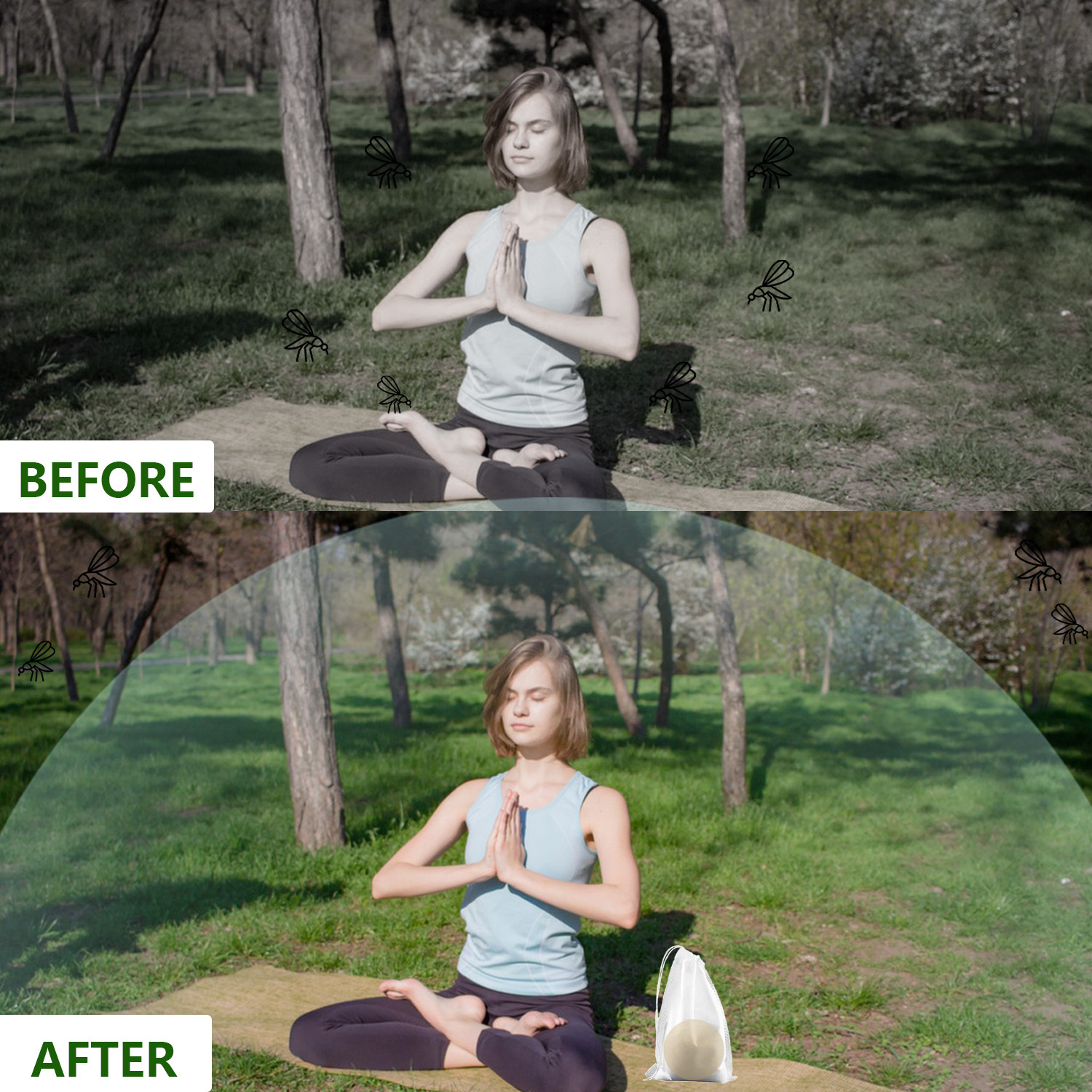 【Natural Mosquito Repellent Paper Balls】Mosquito Repellent for Patio，Long-lasting 60-Day Protection | Multi-Scene Use for Outdoor Camping/Home & Garden | Peppermint & Citronella Essential Oil Formula | Slow-Release Technology