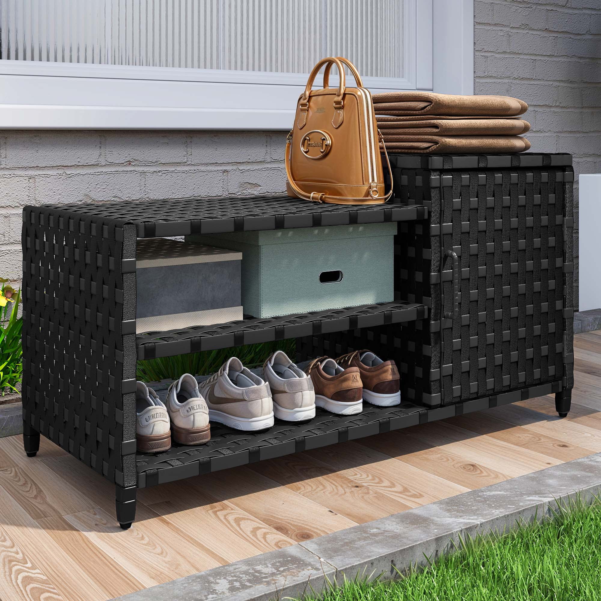 Rack Plastic Waterproof Shoe Storage Outdoor Shoe Cabinet