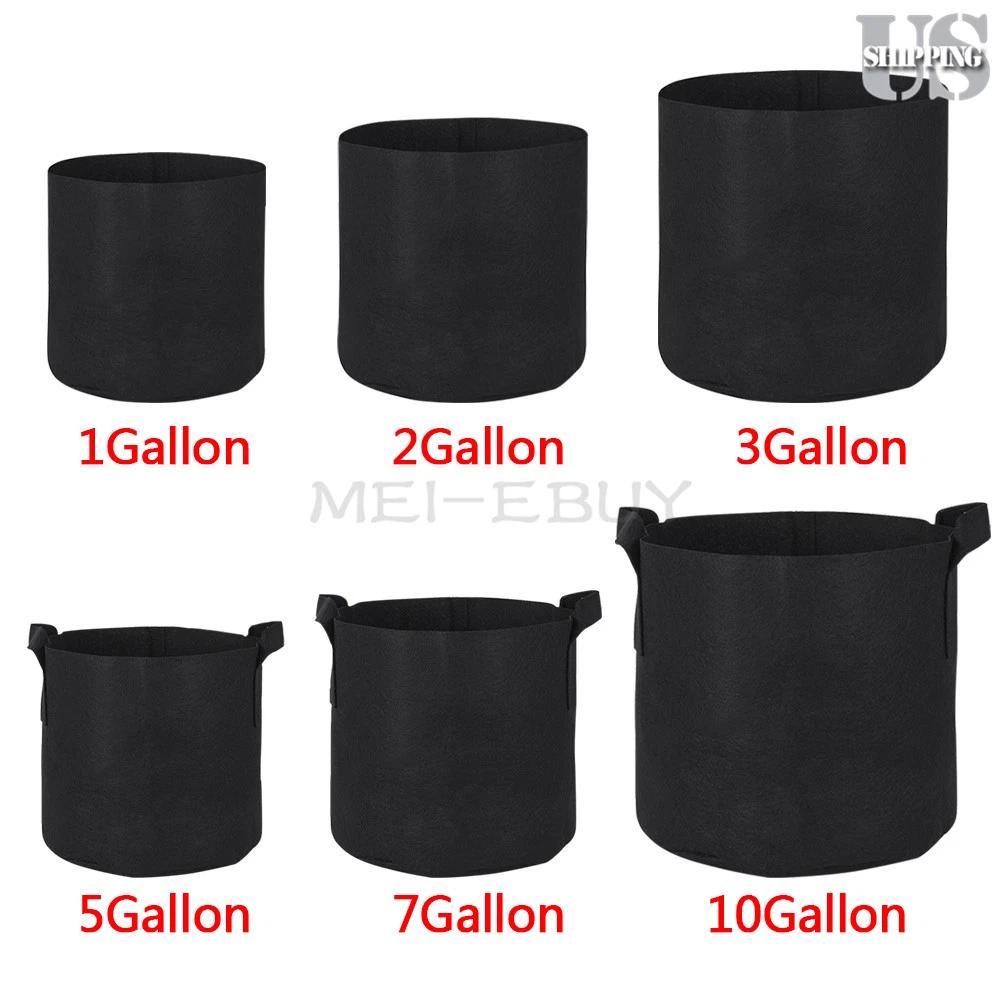 3pcs heavy duty fabric grow bags 1 pack heavy duty fabric plant grow bags 1 2 3 5   gallons with flap handles for veggies flowers