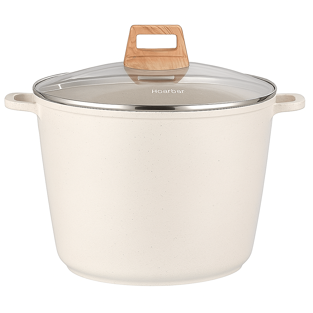 TEMU 10.5qt Large Soup Pot – Family Size, All-stove Compatible - White
