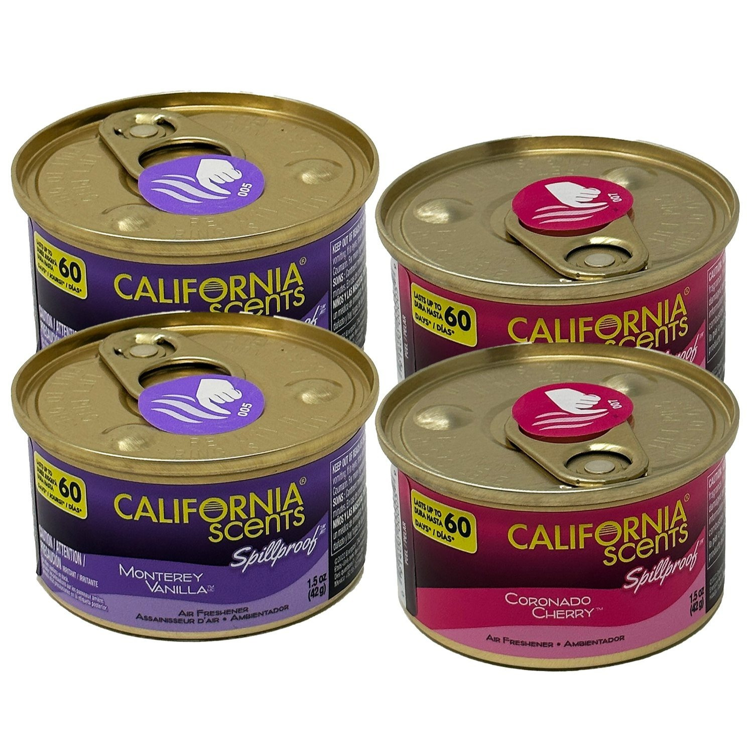 TEMU Spillproof Can Air Freshener, Cherry + Vanilla, (2pc Each), 4-pack