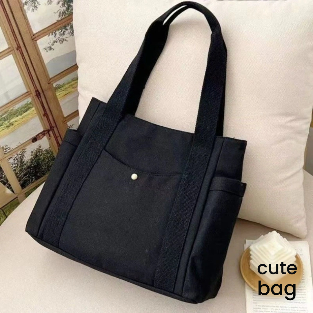 TEMU Multifunctional Canvas Tote Bag, A Large Handbag With Multiple Pockets, Suitable For Travel, Beach Activities, Work, Or Daily Necessities.