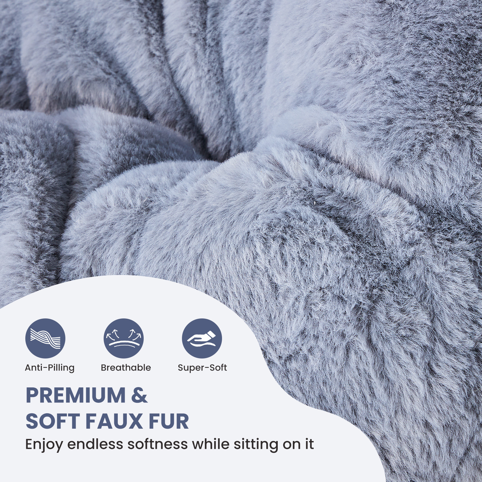 Comfy Chair for Adults, Soft Faux Fur Folding Lounge for Bedroom Living Room Dorm Rooms Flexible Reading Chair for Teens, Large Size Foldable