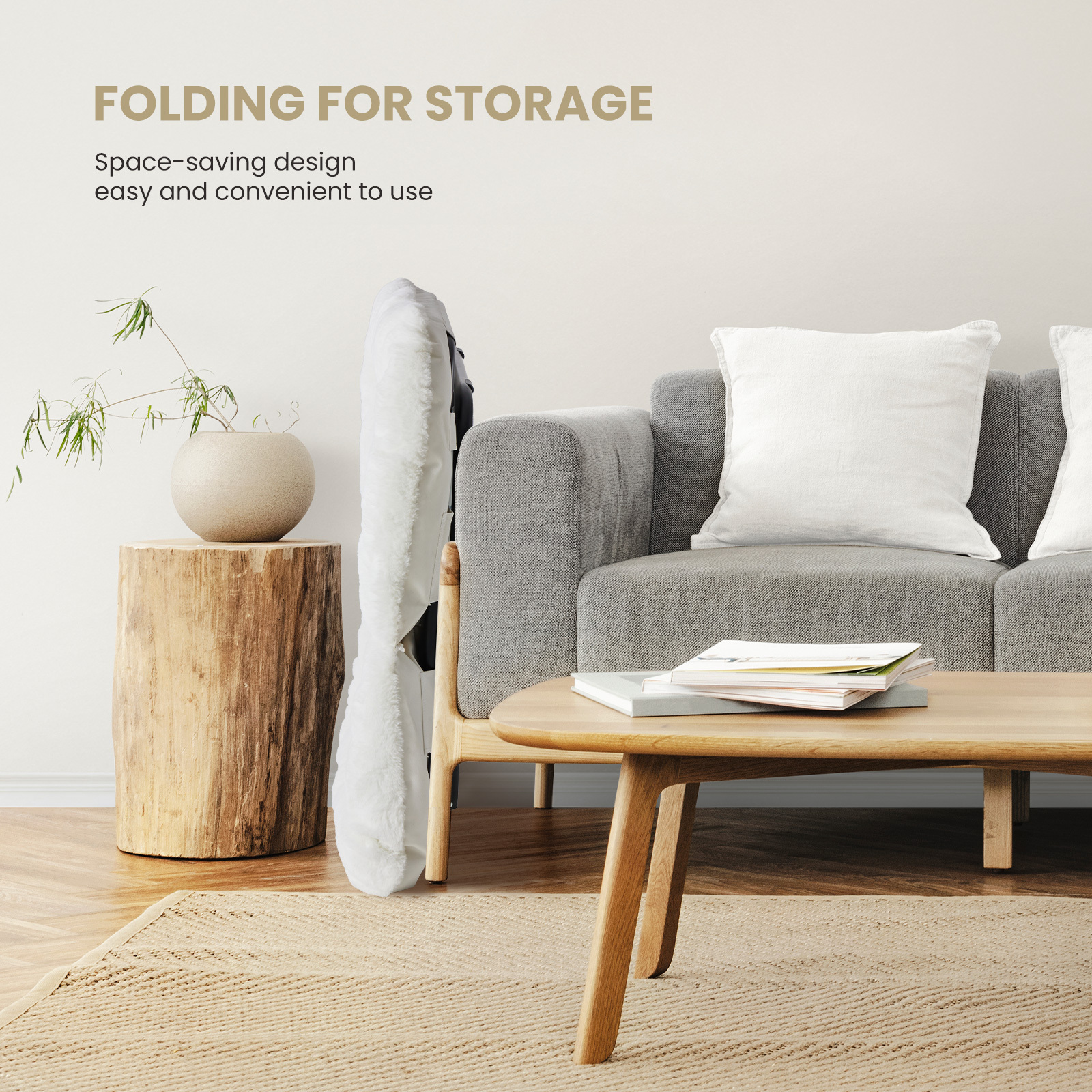 Comfy Chair for Adults, Soft Faux Fur Folding Lounge for Bedroom Living Room Dorm Rooms Flexible Reading Chair for Teens, Large Size Foldable