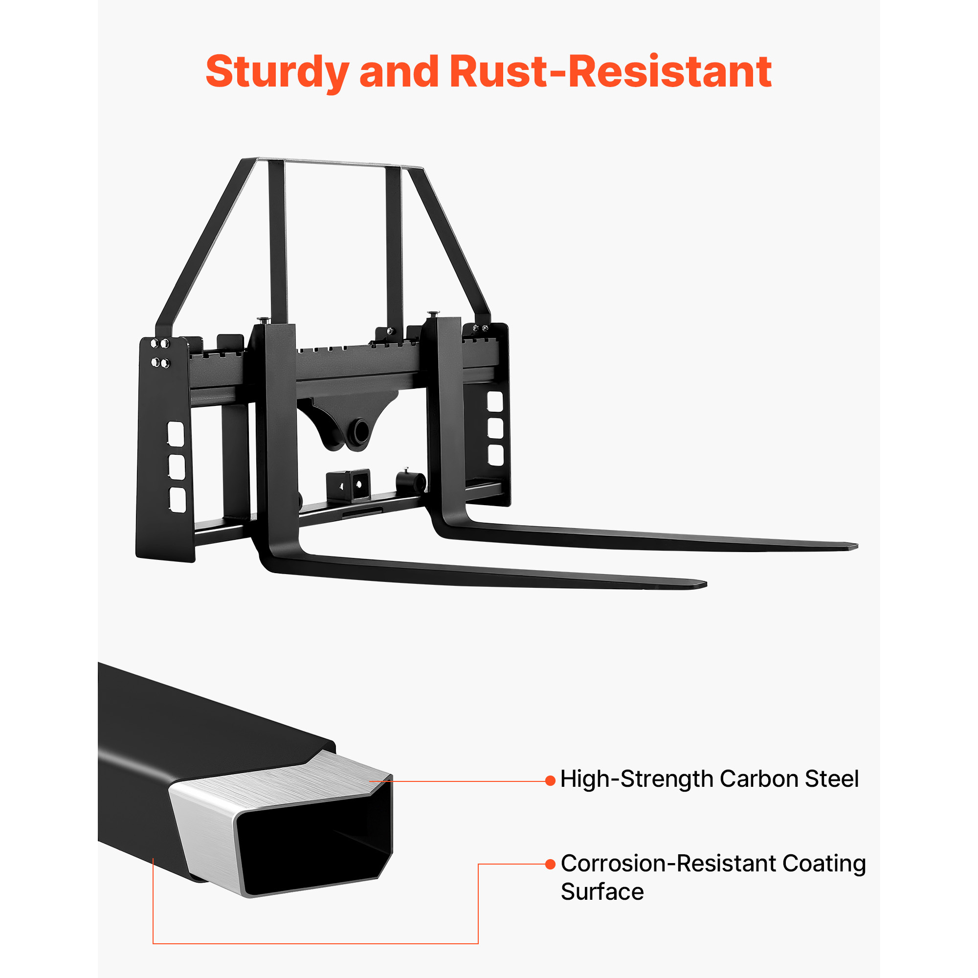 pallet fork frame attachment with 48 inch skid   pallet forks 4000 lbs Product details 5