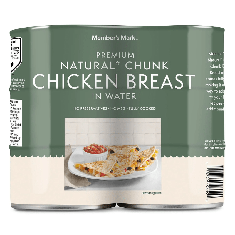 TEMU Member’s Mark Premium Chunk Chicken Breast 12.5 Oz 6 Count, Fully Cooked White Meat Chicken Packed In Water For Fresh Flavor, High Protein And
