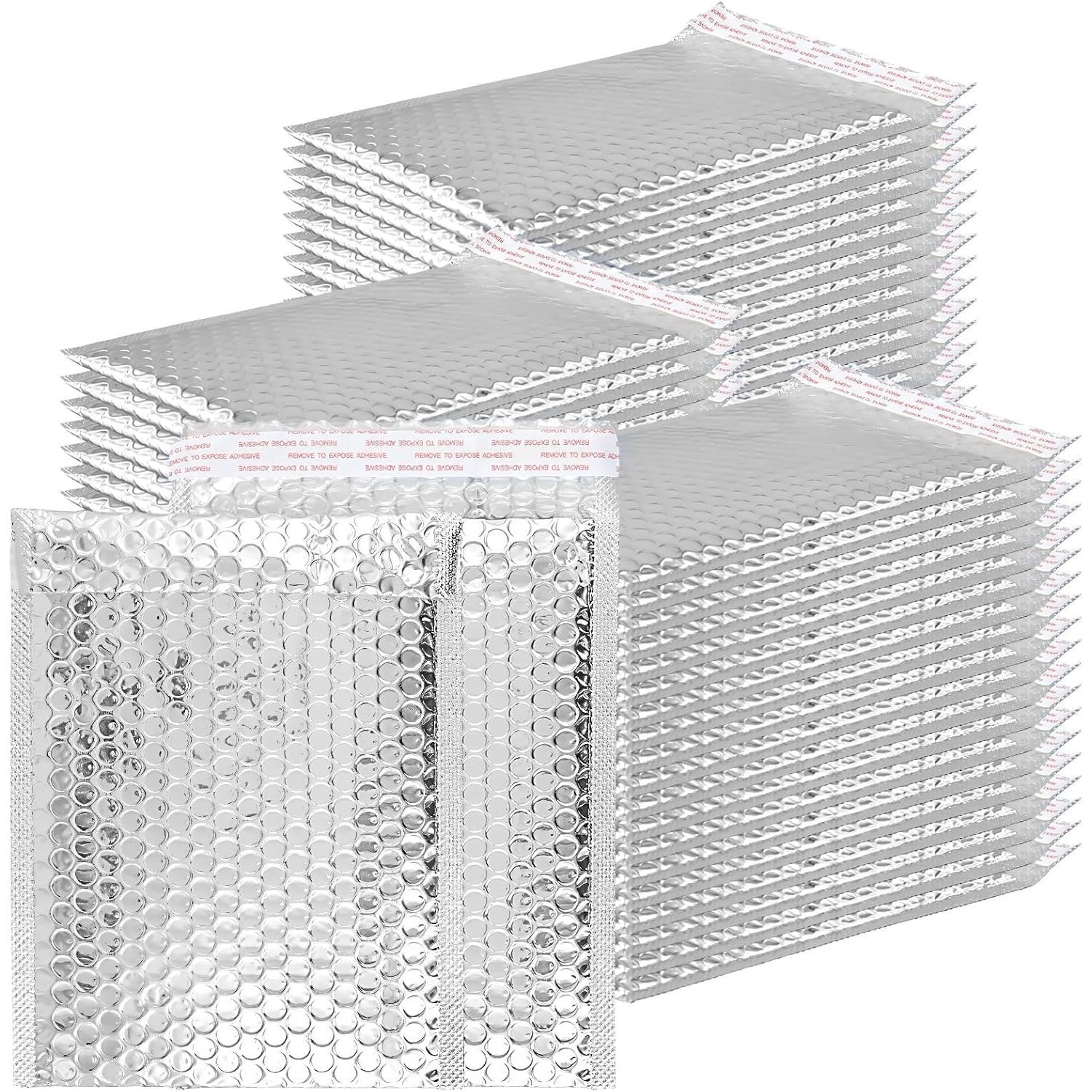 TEMU 50 Pcs 6 X10 Inch Bubble Mailers, Silver Padded Mailing Envelopes, Practical Self Seal Aluminum Film Shipping Envelopes For Packing, Mailing