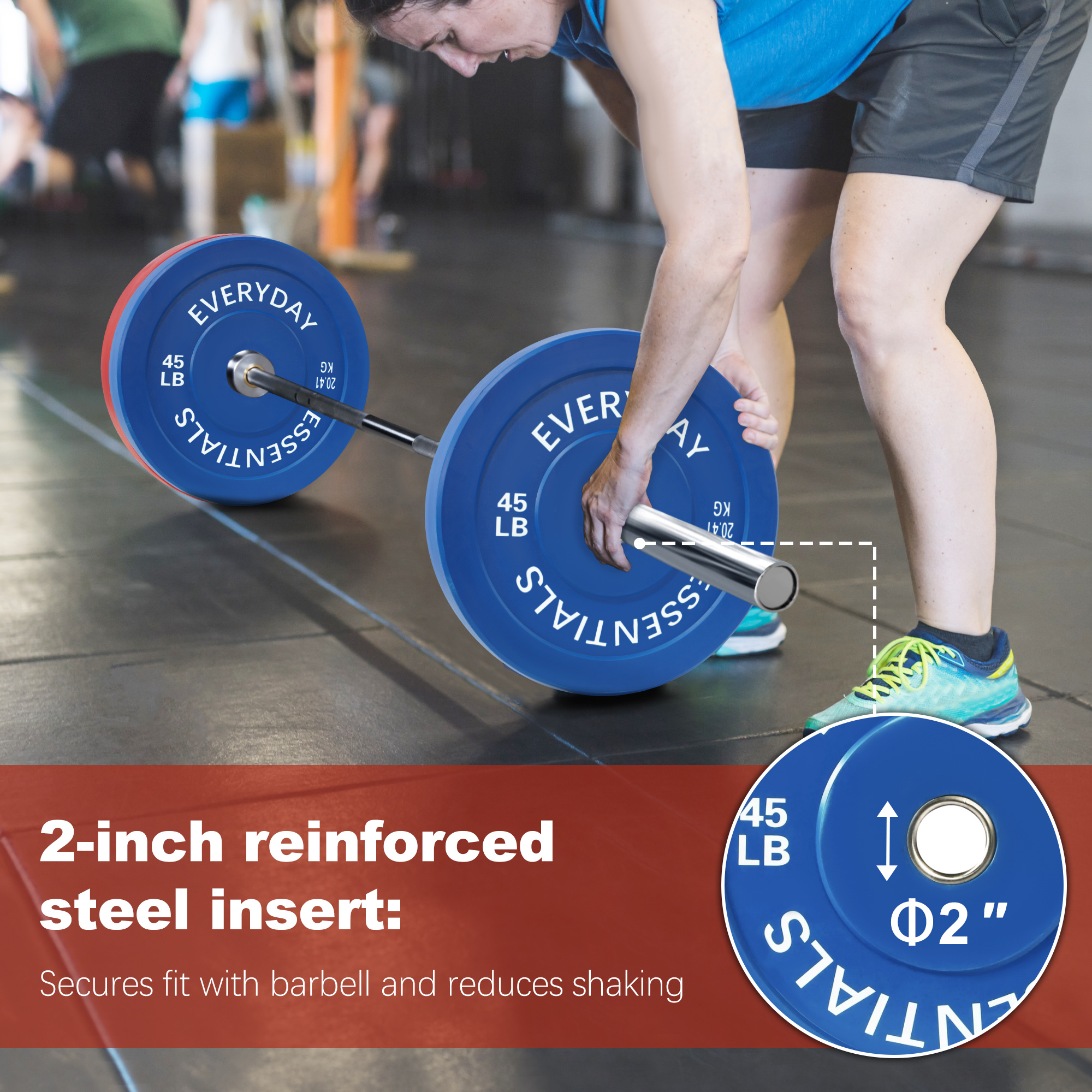 color rubber weight plate set inch hole 50lb 270lb options Temu