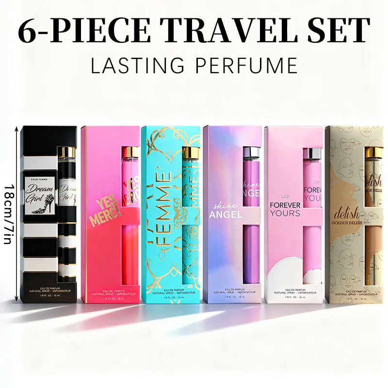 6 piece travel set womens eau de parfuma spray long lasting - Temu