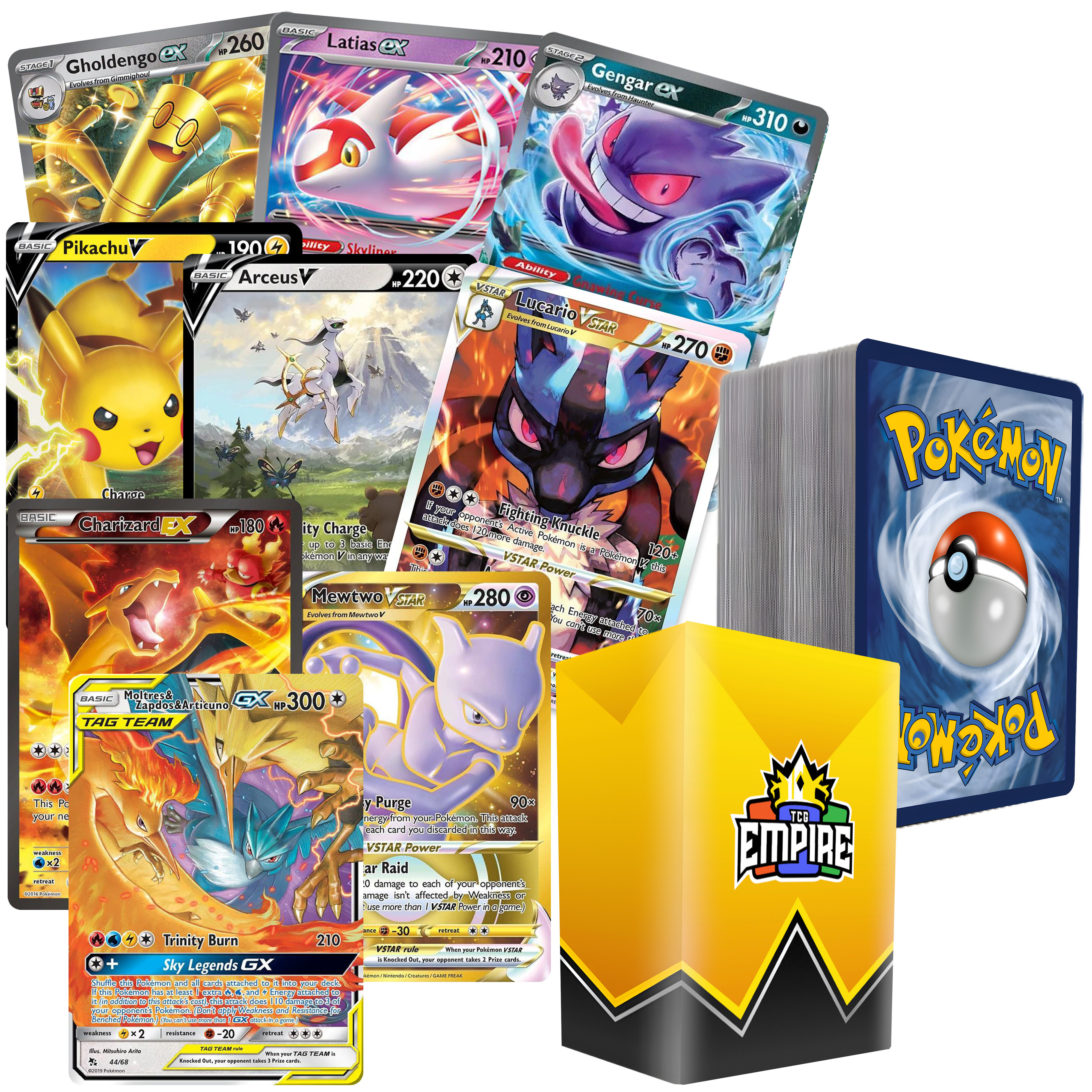Pokémon Triple Power Ultra Rare Battle Bundle | 100+ Pokemon Cards | 3x Double or Ultra Rares Guaranteed! | Holos & Rares Included | TCG Empire Storage Box