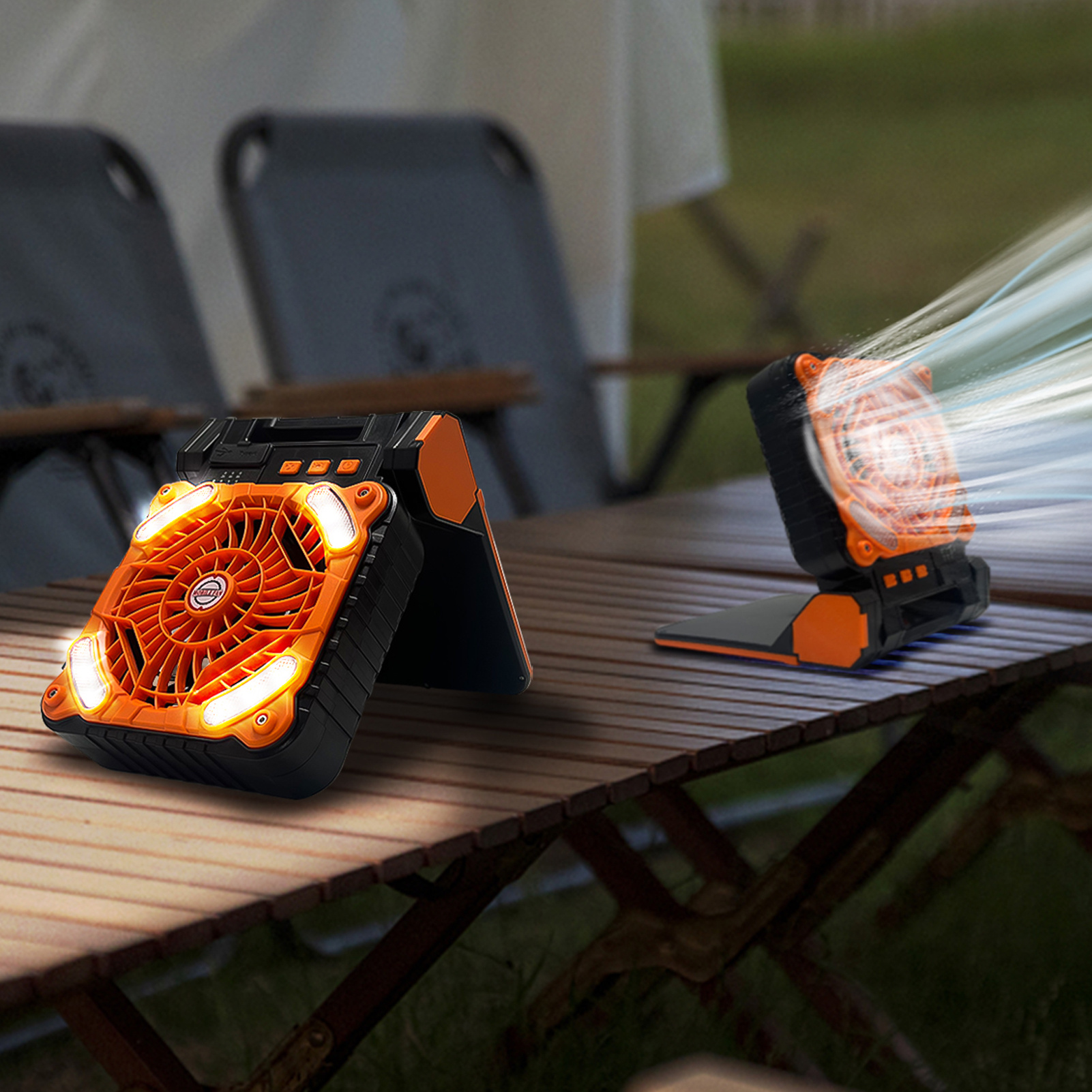 2 in 1 solar fan with lantern 5200mah 4 adjustable solar usb rechargeable desktop cooling fan foldable design portable solar fan for office bedroom rv ventilation and emergency use Product details 1