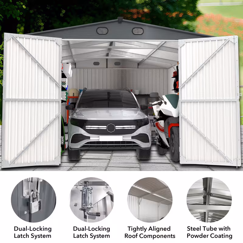 chery industrial 23x22 10x20 13x20 metal garage sheds with side door galvanized steel storage buildings Product details 5