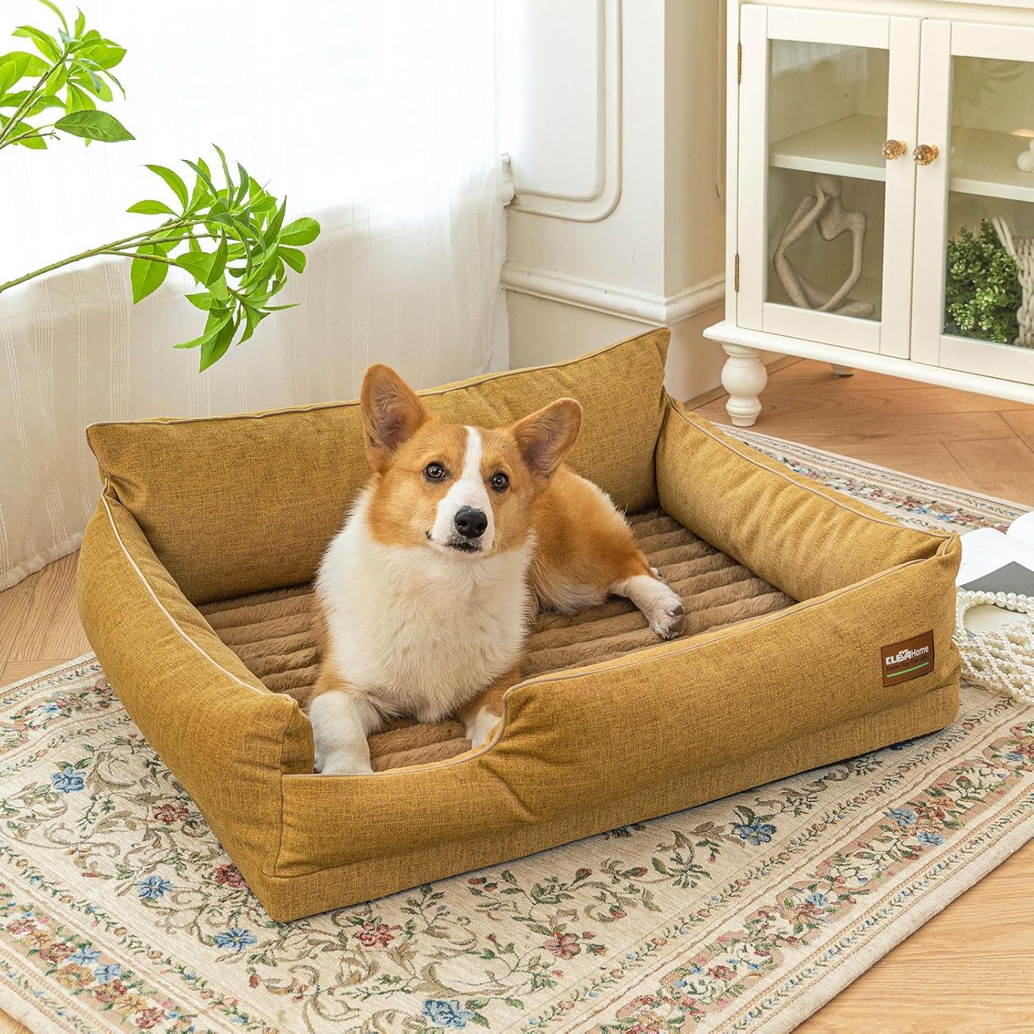 TEMU Orthopedic Dog Sofa Bed For Small Dogs And Cats &ndash; Water-resistant, Washable Cover & Nonslip Bottom, Orthopedic Egg-crate Foam Design