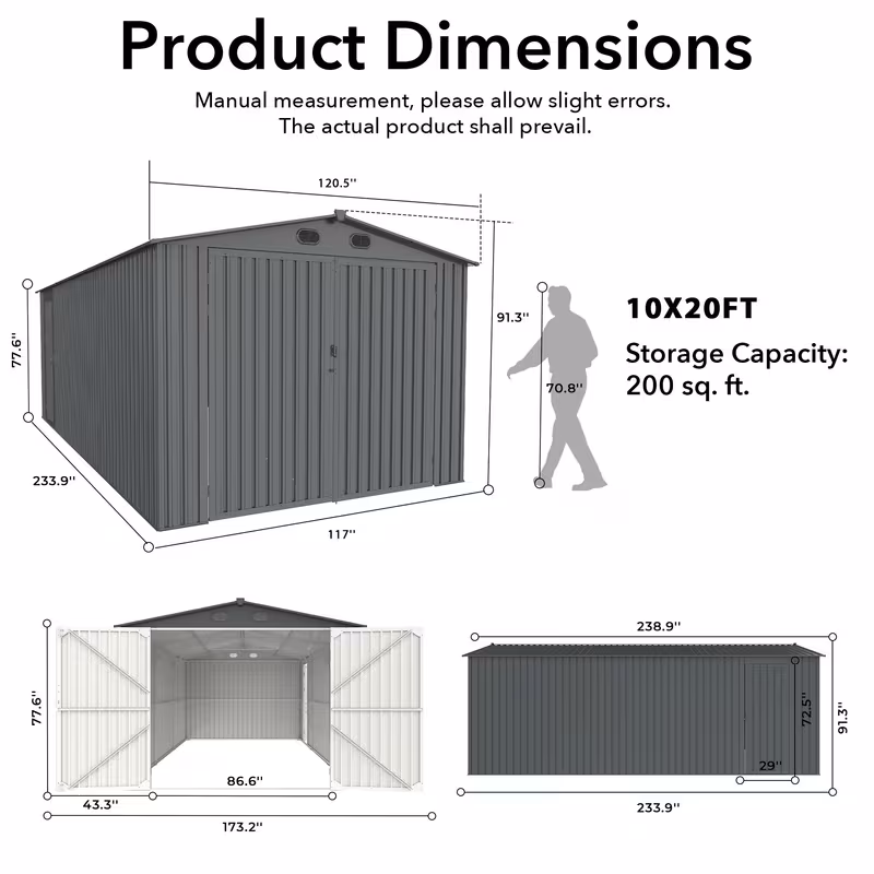 chery industrial 23x22 10x20 13x20 metal garage sheds with side door galvanized steel storage buildings Product details 10